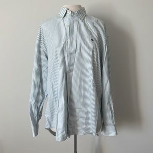 Vineyard Vines Shirt Men's Large Blue White Whale Striped Button Down